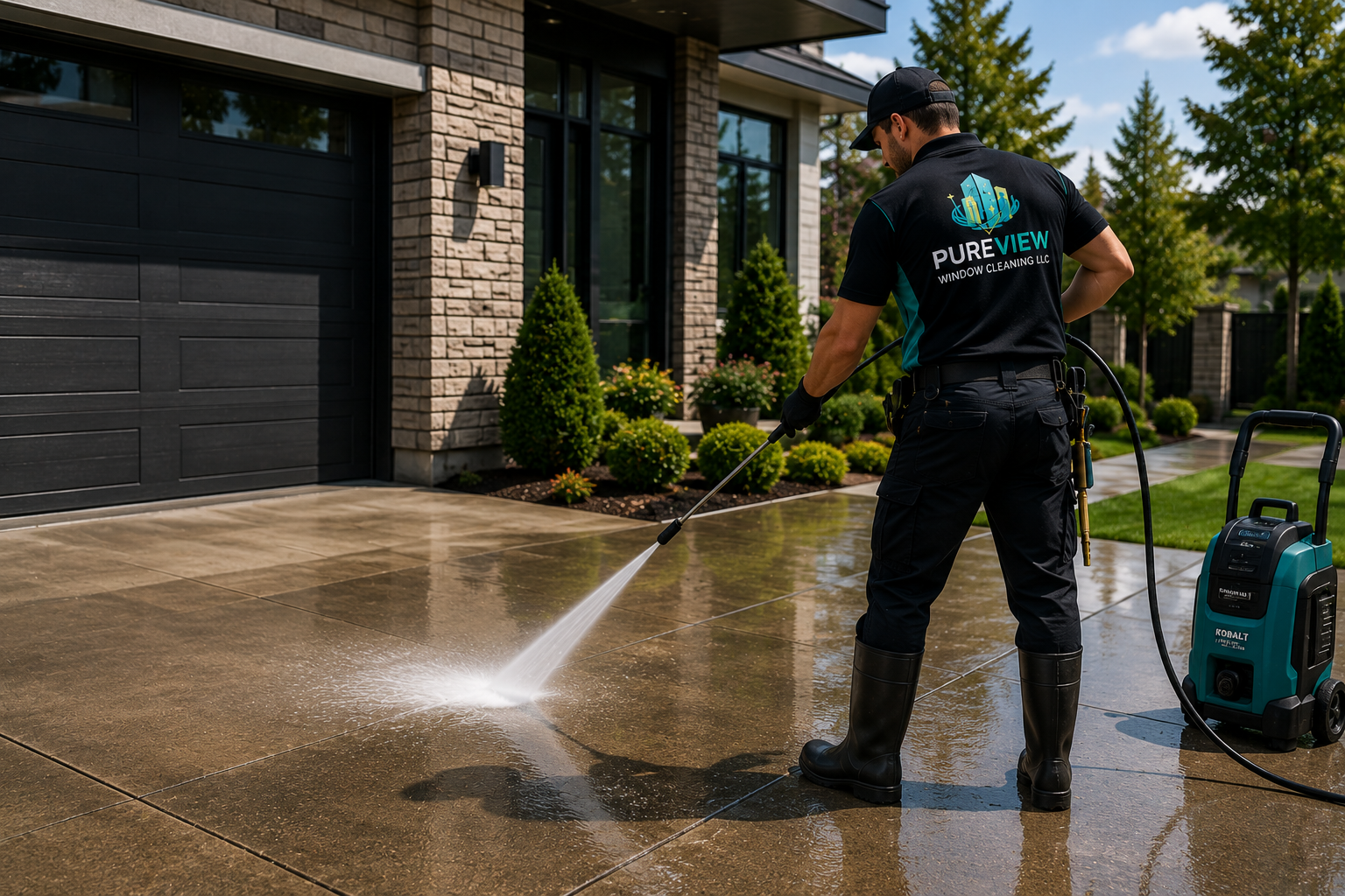 Professional pressure washing for exterior surfaces